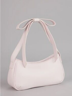 Elegant Mini Shoulder Bag with Bow Strap in Light Pink